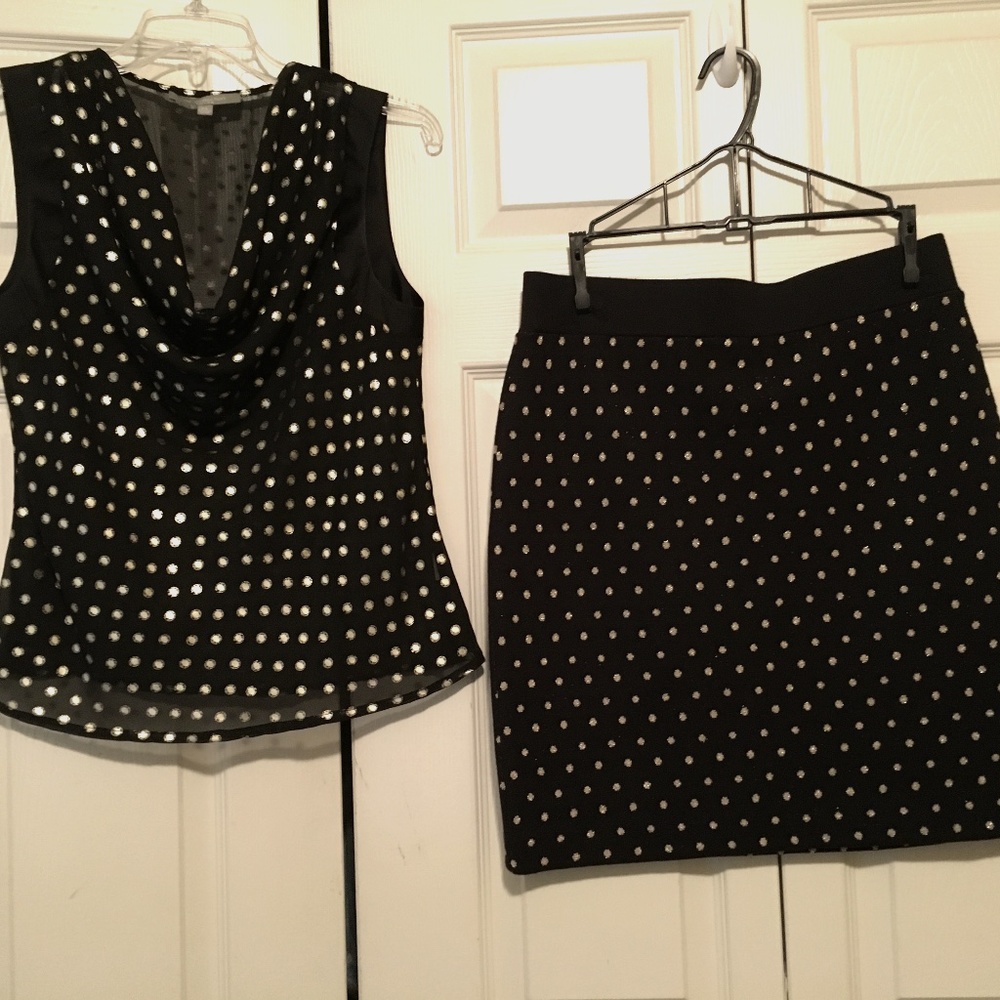 Skirt & Top Set Black & Gold
